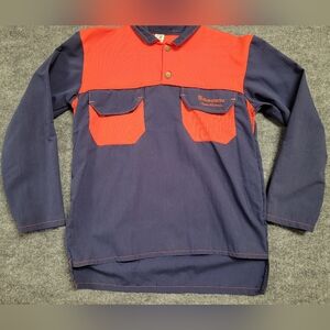 Husqvarna Chainsaws Red and Blue Long Sleeve Work Shirt